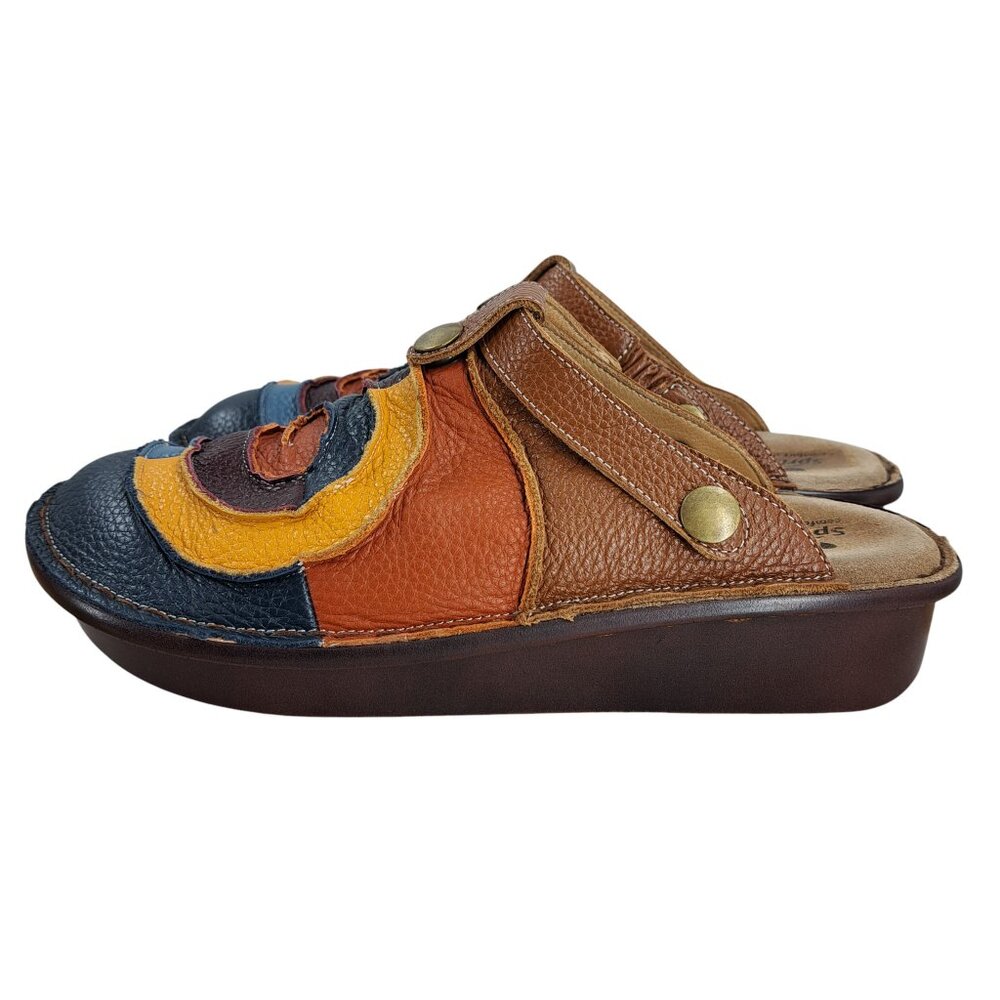Spring Step Lollipop Patchwork Leather Clogs Slid… - image 4